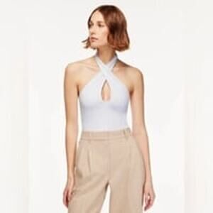 Aritzia Wilfred Bay Top Cross-front Halter Neck Top Size Medium